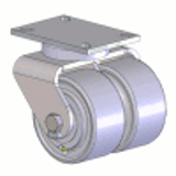 2-61 Series Casters - Dual Wheel Casters - Kingpinless Style